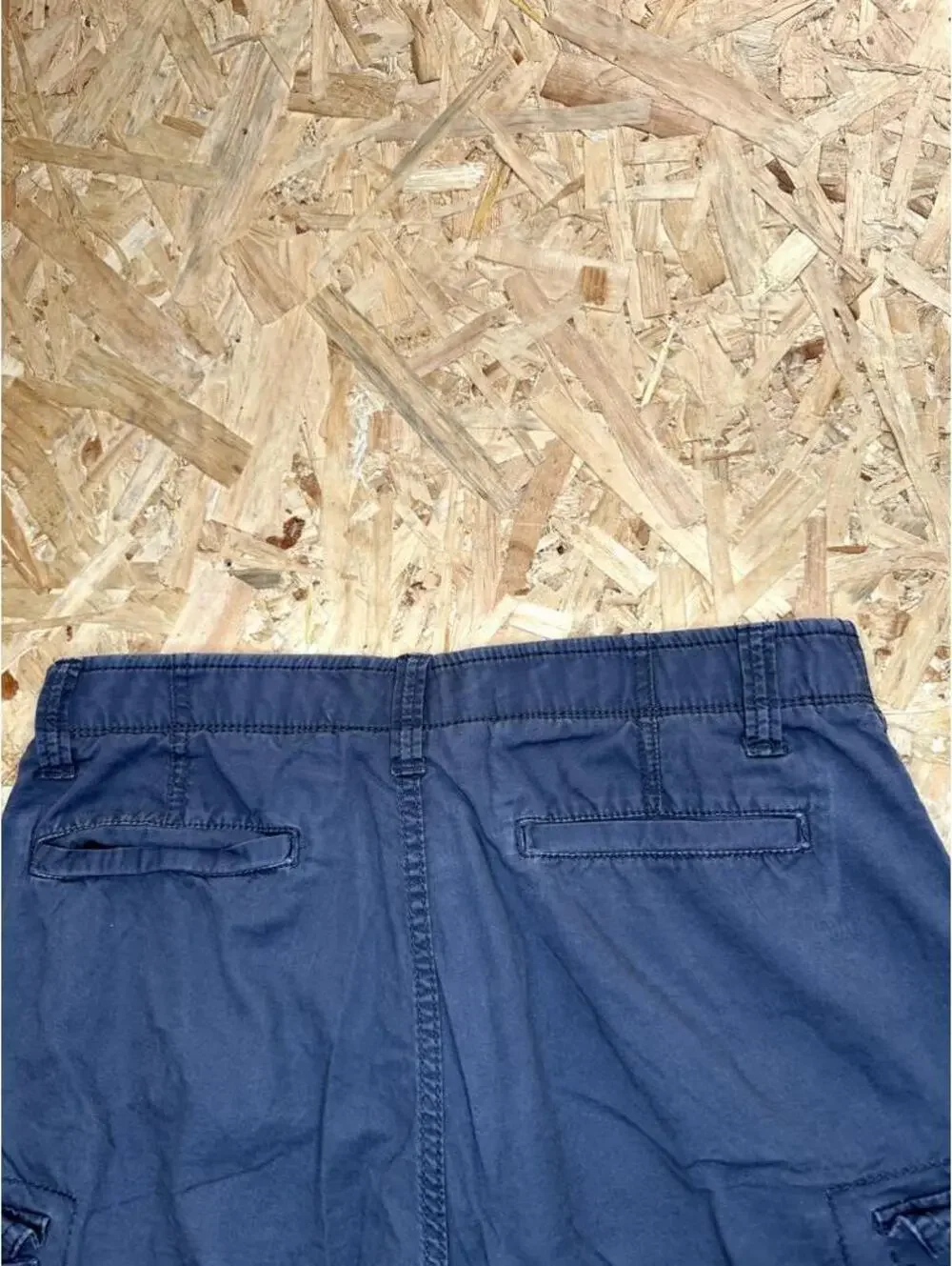 George Mens Flex Cargo Shorts Size 32 Navy Blue Cotton Blend Casual Utility